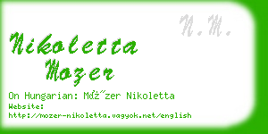 nikoletta mozer business card